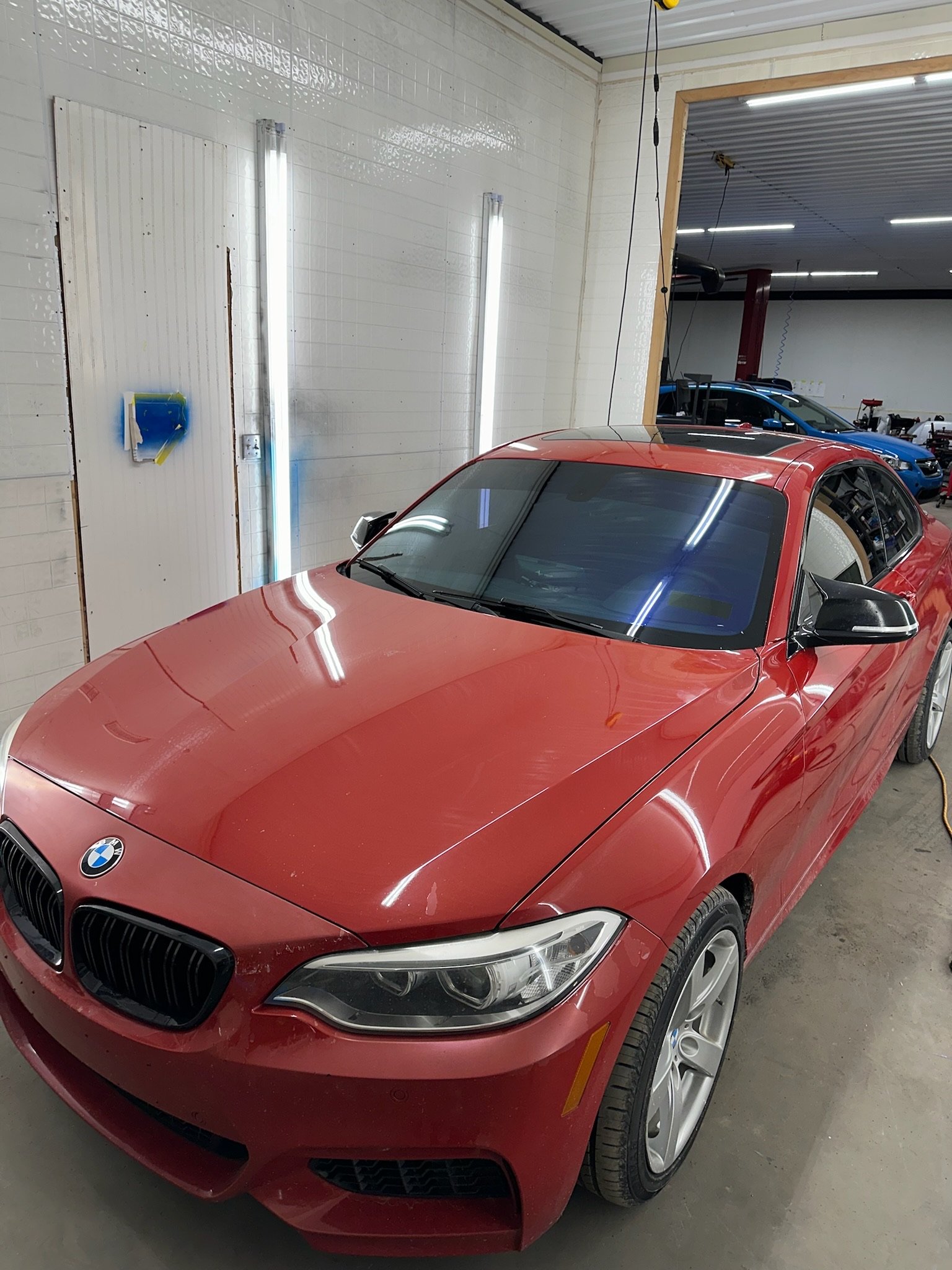 Chameleon window tint color shift blue purple on car windshield — Garage 717 Lebanon County PA