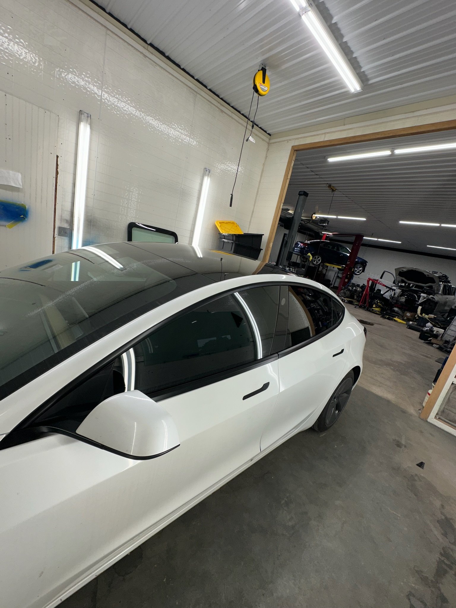 Panoramic roof tint completed — interior view Garage 717 PA
