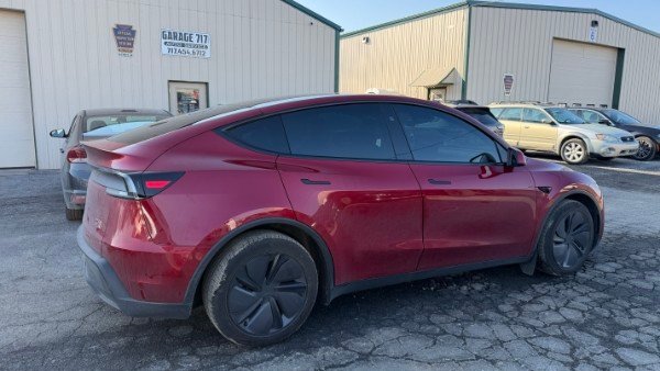 Tesla Model Y rear quarter window tint closeup — Garage 717 Myerstown PA